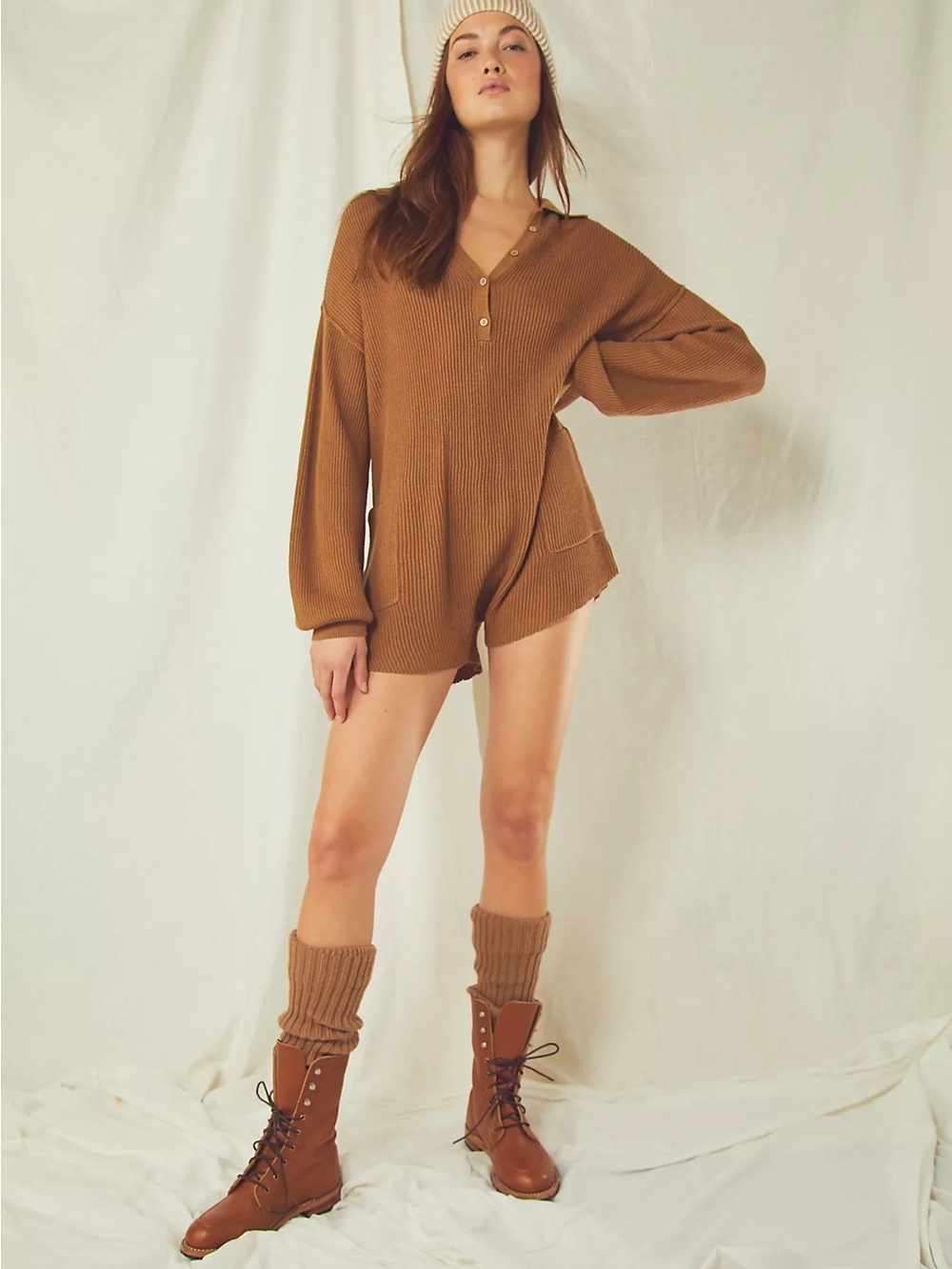 FP Beach Picnic Sweater Romper Free People Medium - Picture 3 of 13